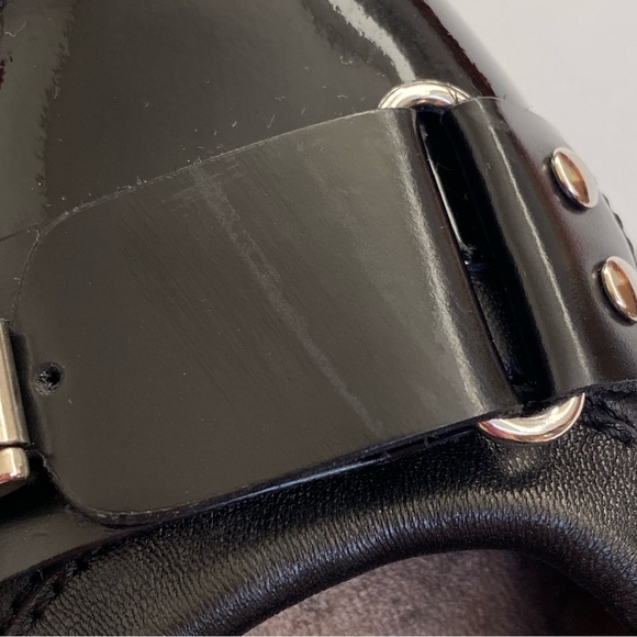 AGL Attilio Giusti Leombruni black leather patent round toe buckle ballet flats - Picture 8 of 9